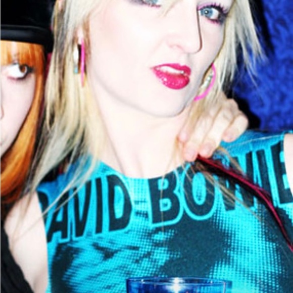 - Rare David Bowie T-shirt band rock and roll punk-by Glamhead. Worn once. - Picture 2 of 6